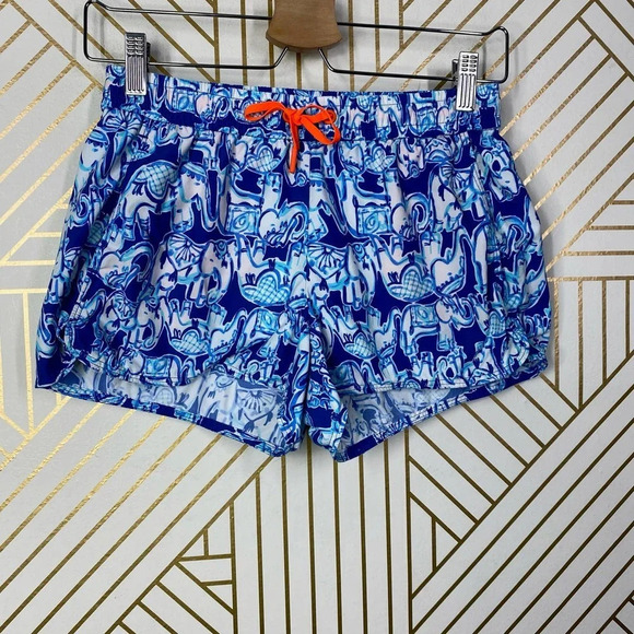 Lilly Pulitzer Run Around Luxletic Short in Bomber Blue Get Trunky Size US XS - Picture 2 of 9